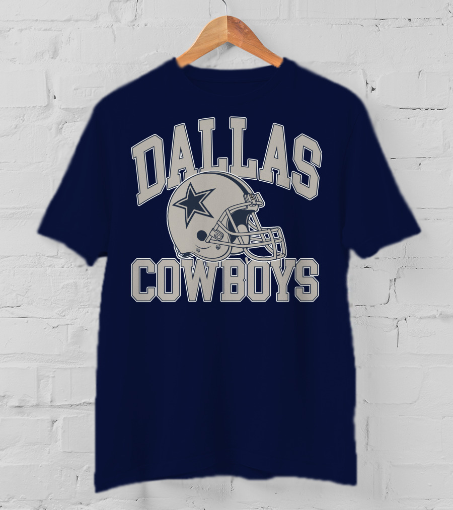 Dallas Cowboys Star Helmet Iconic Team Name T-Shirt