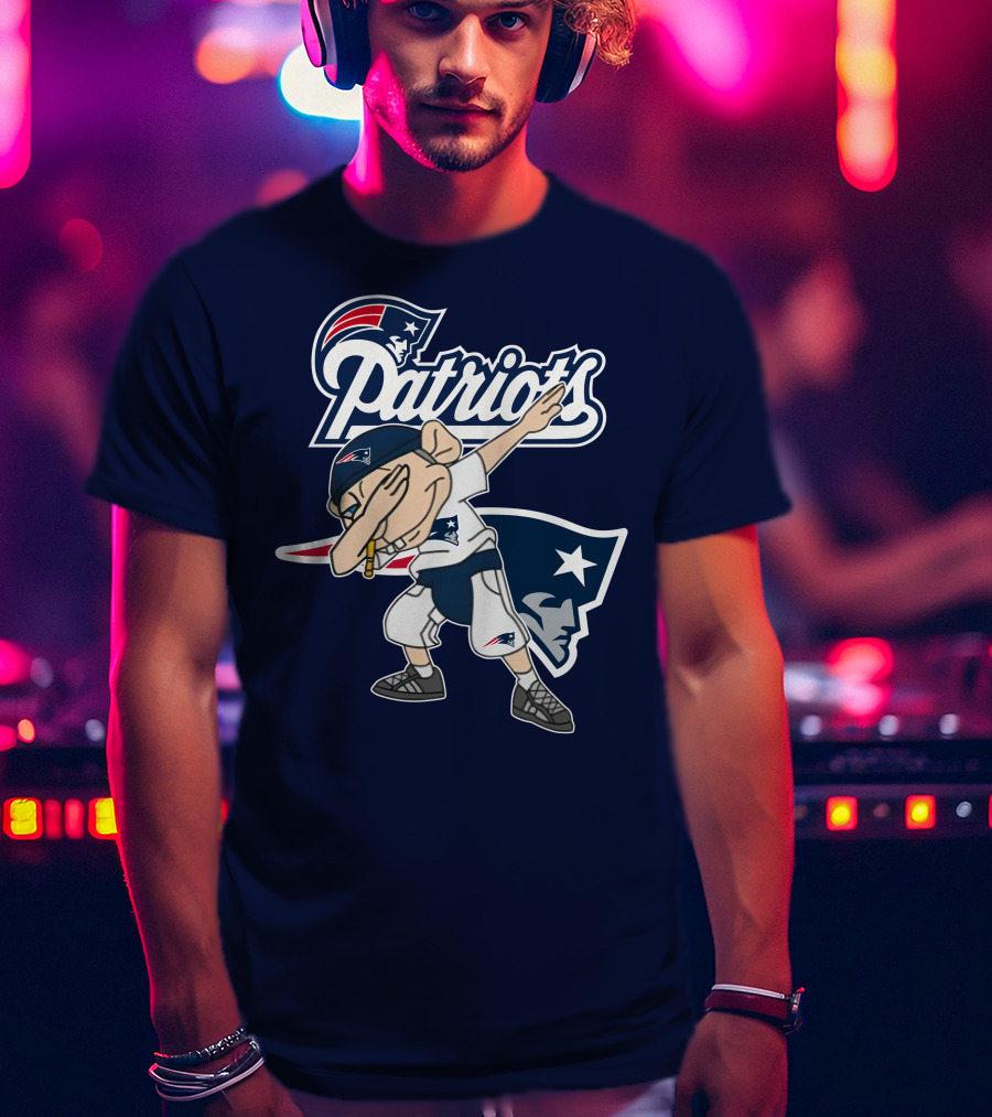 Patriots Dab Logo With Mascot And New England Patriot T-Shirt