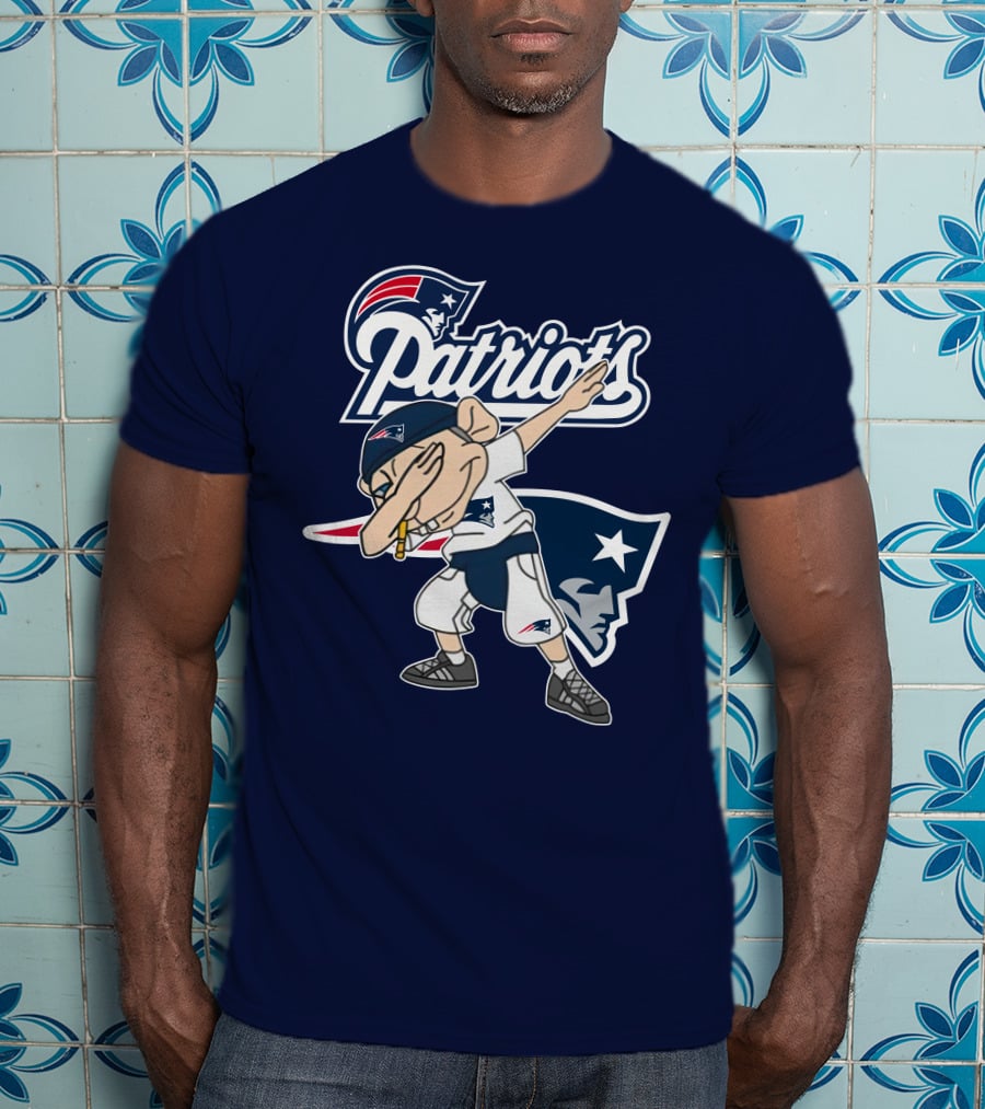 Patriots Dab Logo With Mascot And New England Patriot T-Shirt