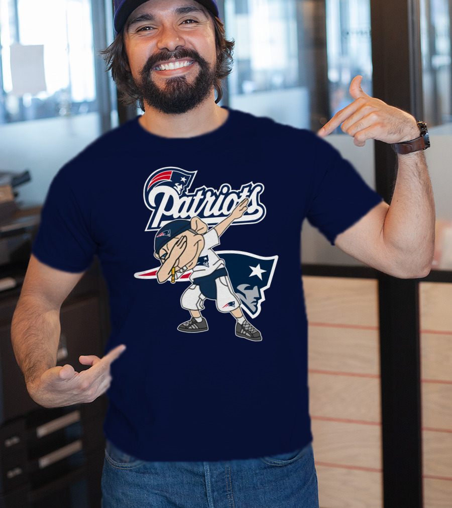 Patriots Dab Logo With Mascot And New England Patriot T-Shirt