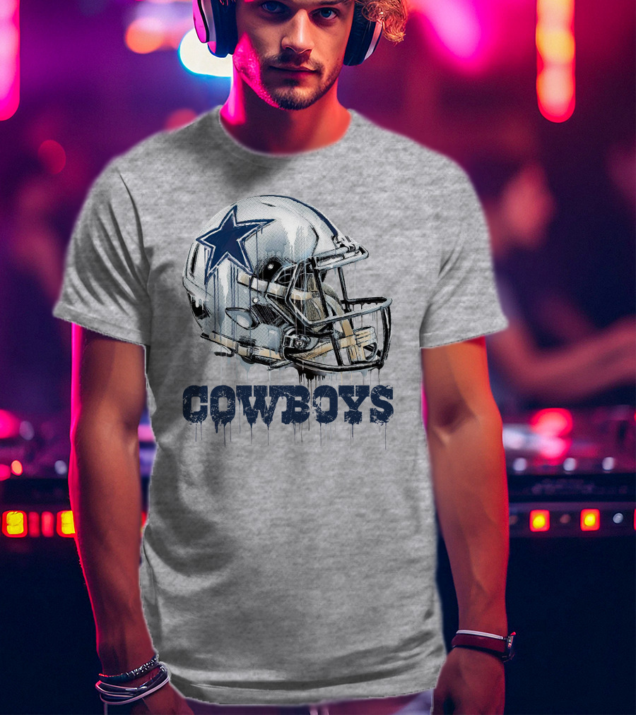 Cowboys Helmet Dripping Star T-Shirt