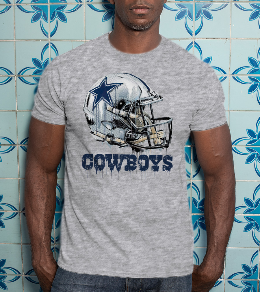 Cowboys Helmet Dripping Star T-Shirt