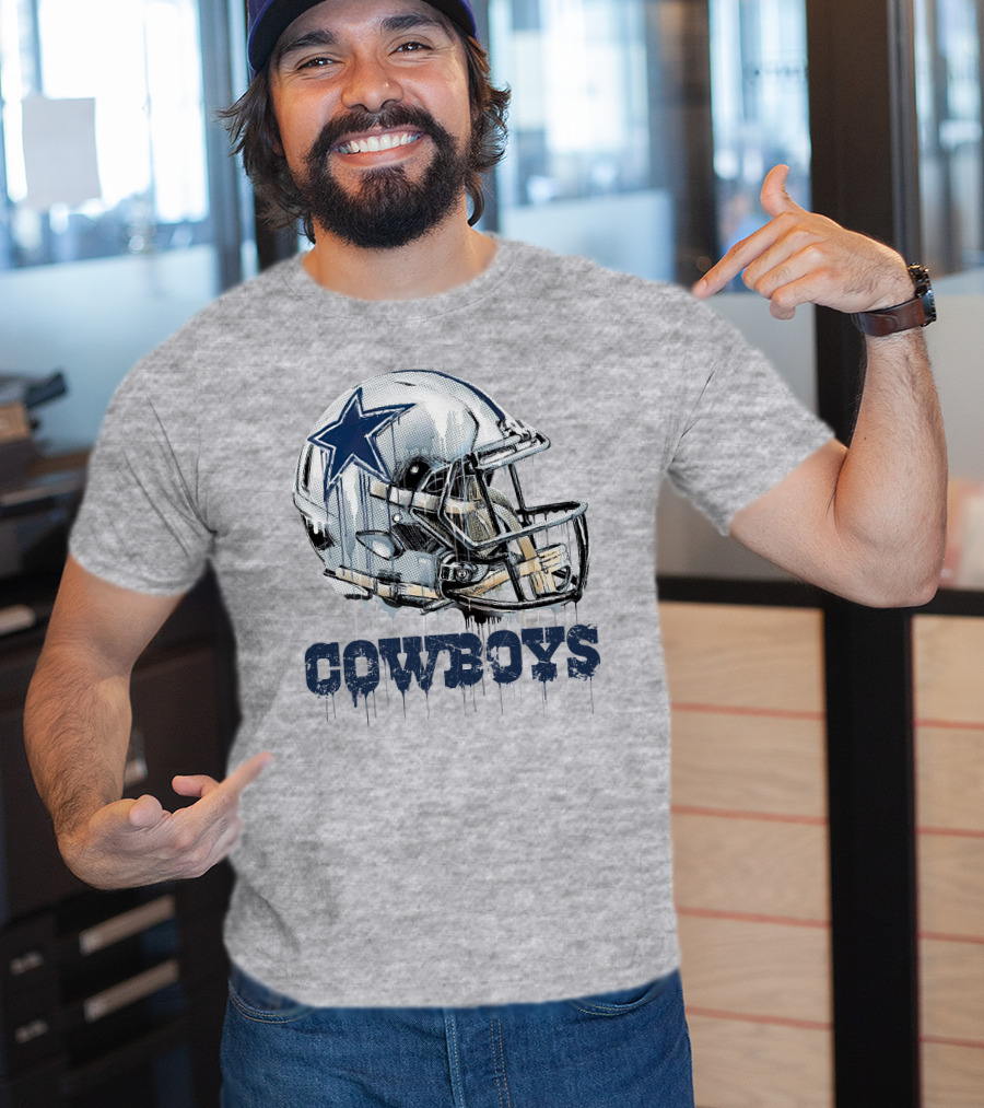 Cowboys Helmet Dripping Star T-Shirt