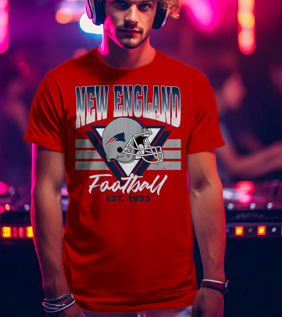 New England Patriots Football Helmet Est. 1933 T-Shirt