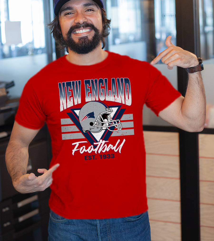 New England Patriots Football Helmet Est. 1933 T-Shirt