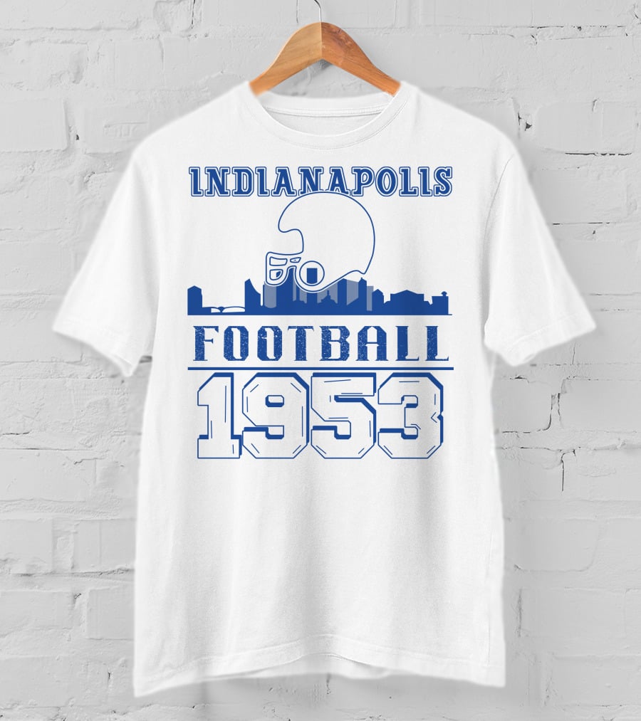 Indianapolis Football 1953 Helmet Skyline T-Shirt