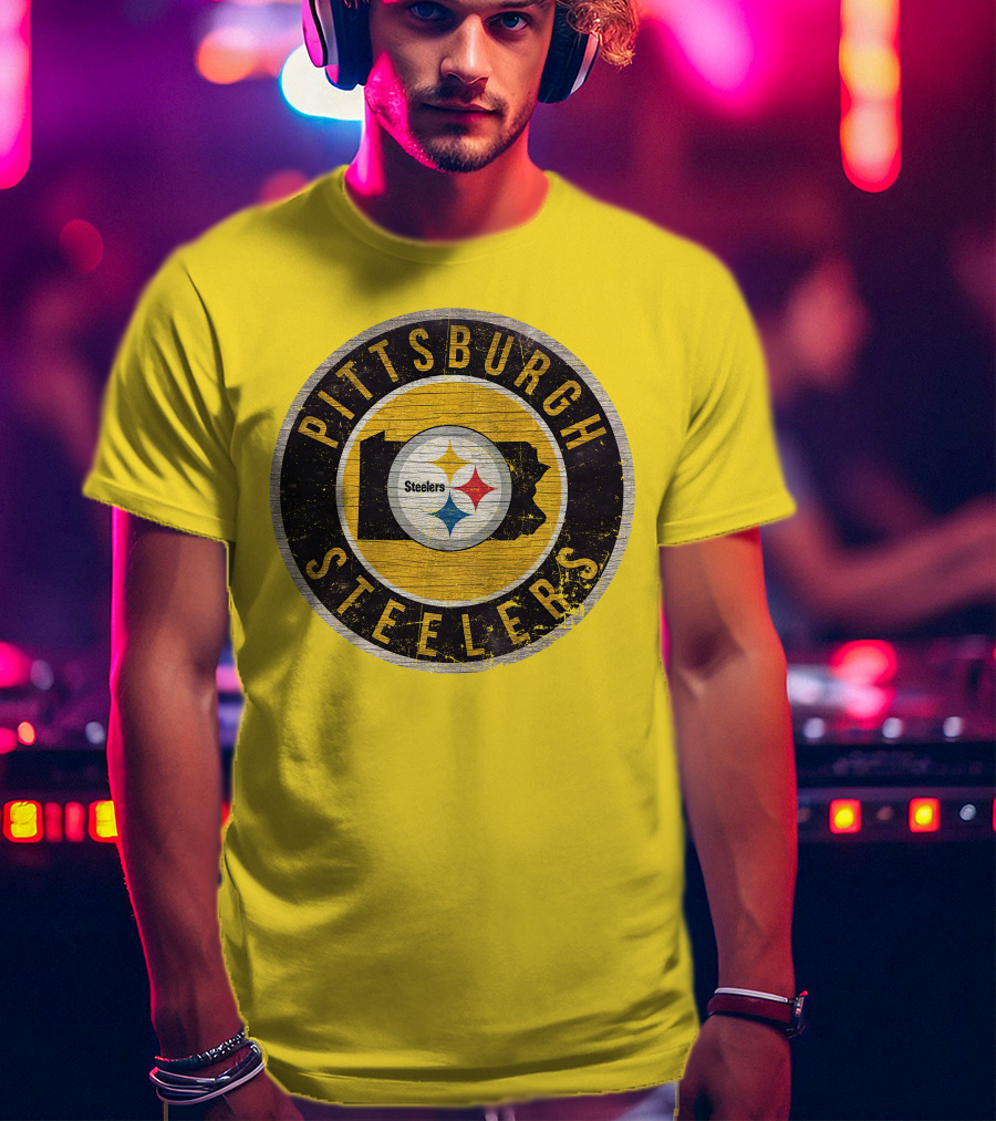 Pittsburgh Steelers Pennsylvania State Logo Circle T-Shirt