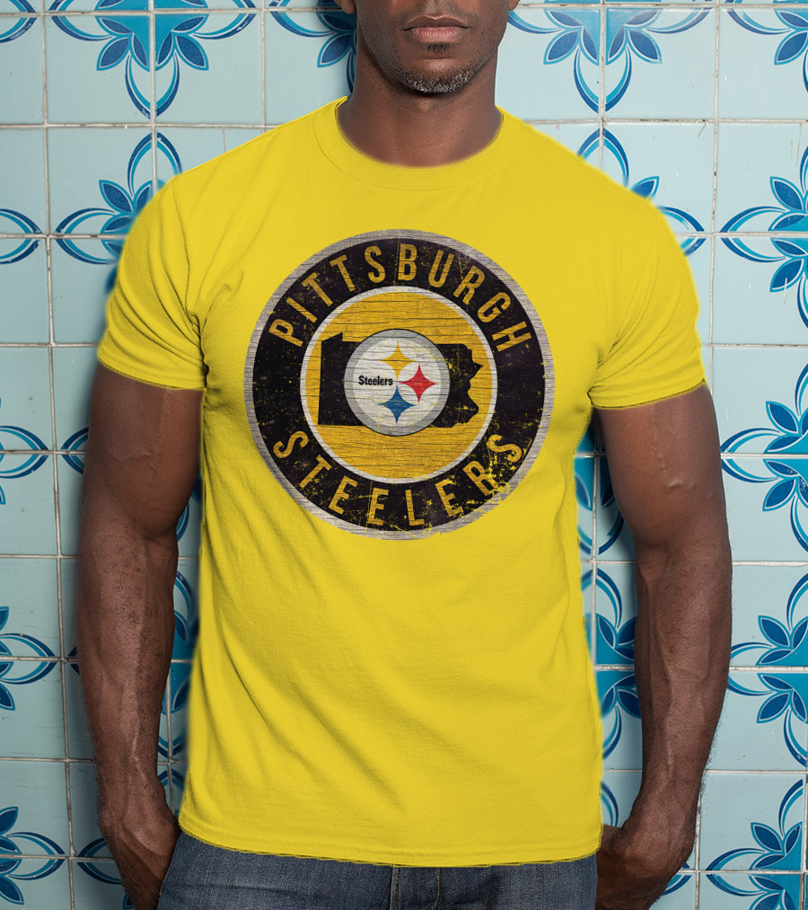 Pittsburgh Steelers Pennsylvania State Logo Circle T-Shirt
