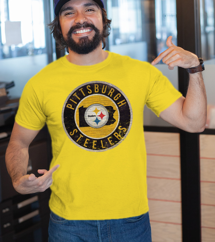 Pittsburgh Steelers Pennsylvania State Logo Circle T-Shirt