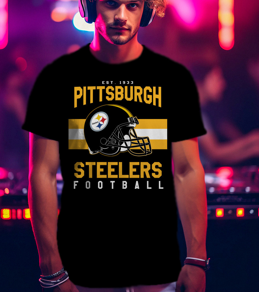 Pittsburgh Steelers Football Est. 1933 Helmet T-Shirt