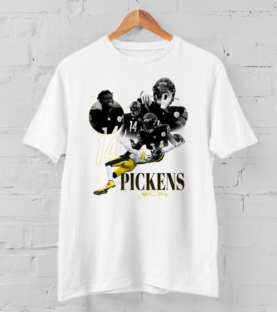 George Pickens #14 Pittsburgh Steelers Football Player Montage T-Shirt