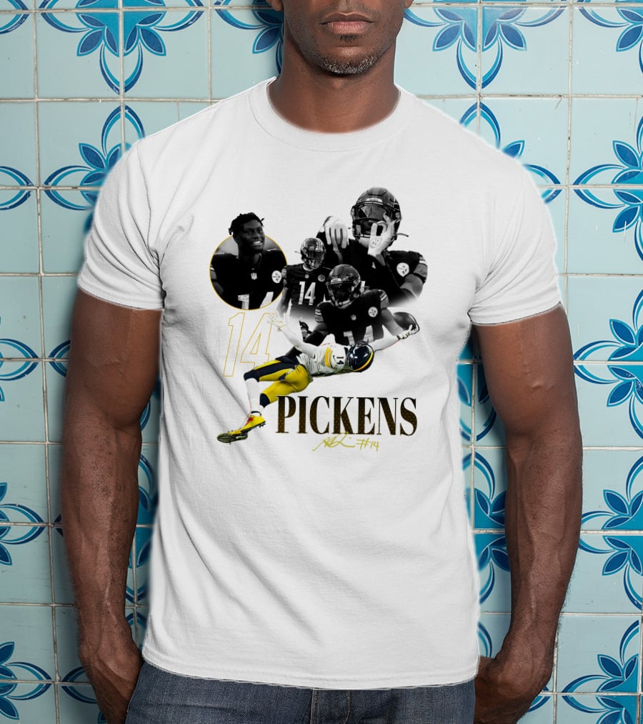 George Pickens #14 Pittsburgh Steelers Football Player Montage T-Shirt