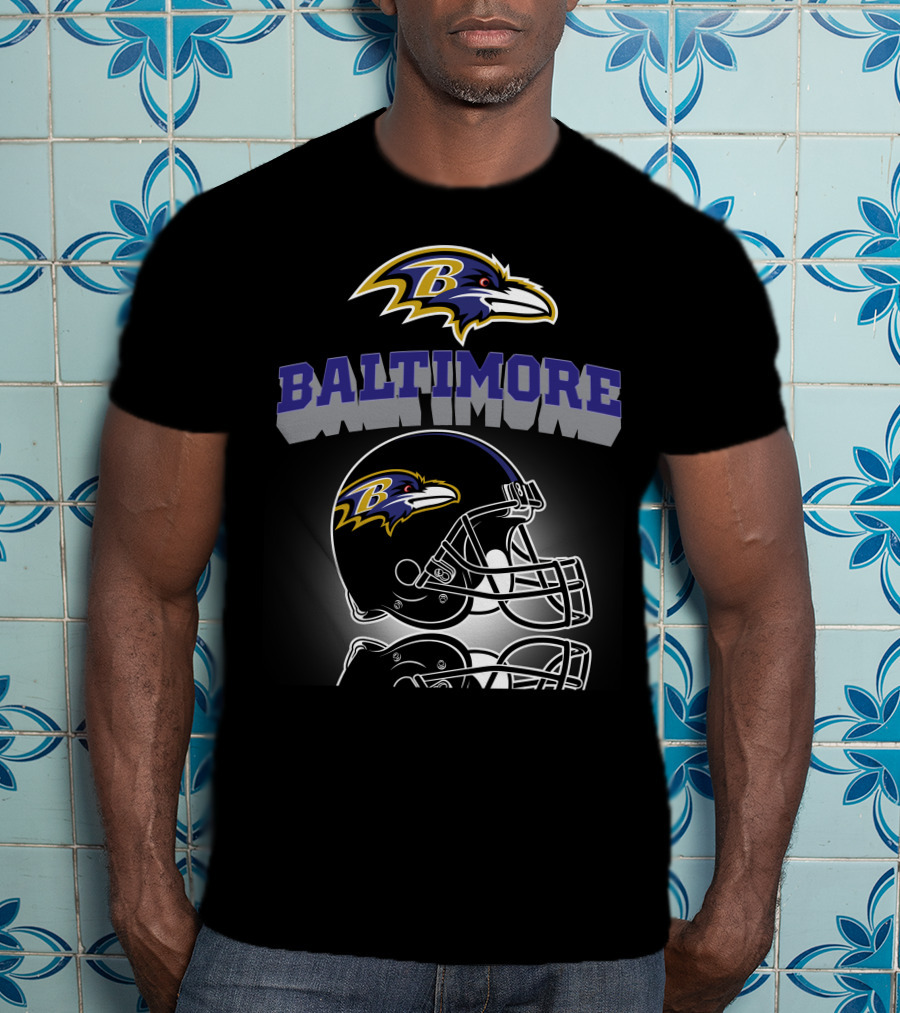 Baltimore Ravens Football Helmet Logo Ravens Head T-Shirt