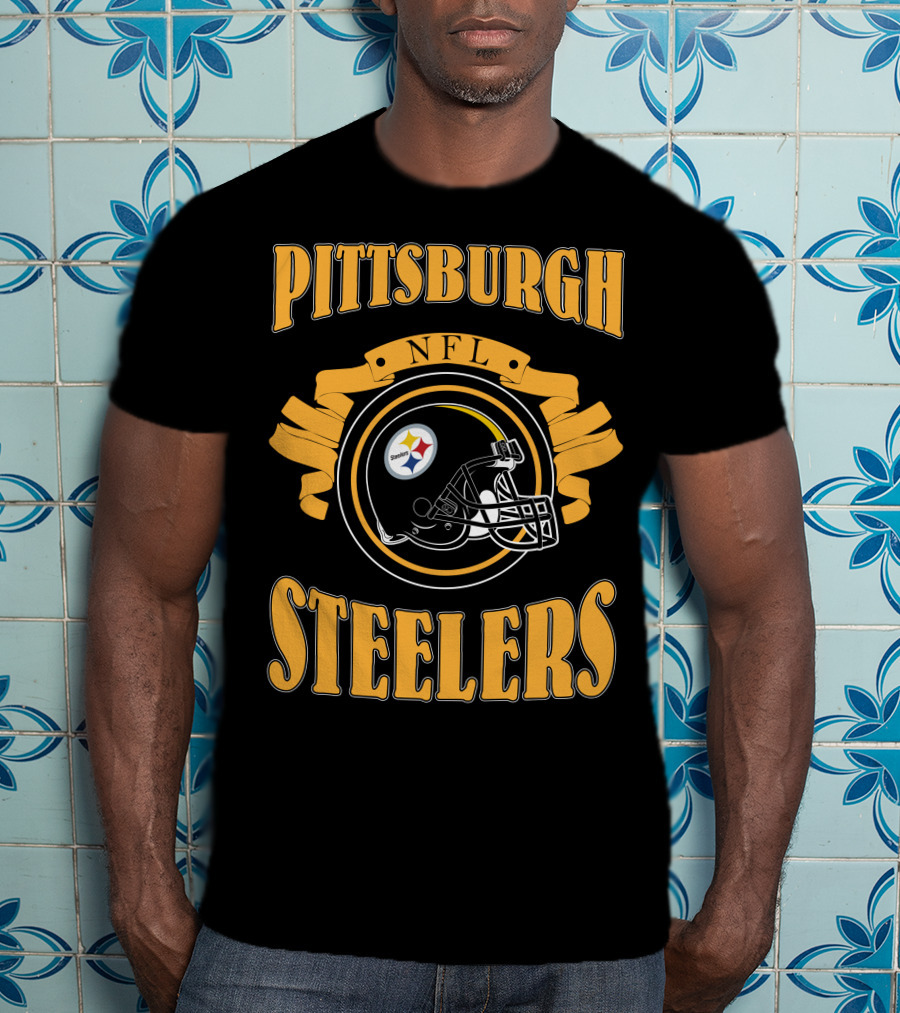 Pittsburgh Steelers NFL Logo Helmet T-Shirt
