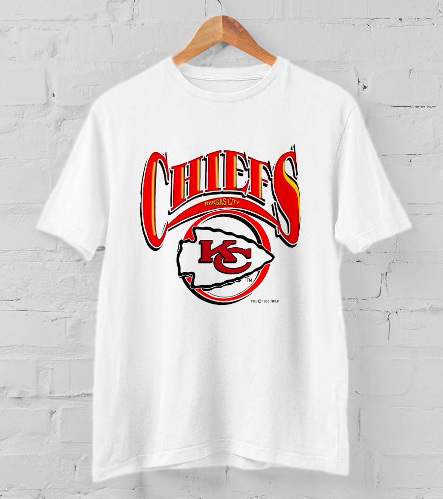Kansas City Chiefs Logo Red Yellow Design 1996 NFLP T-Shirt