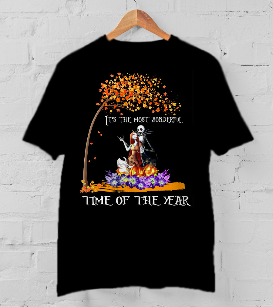 It's The Most Wonderful Time Of The Year Halloween Tree Pumpkins и Flowers T-Shirt