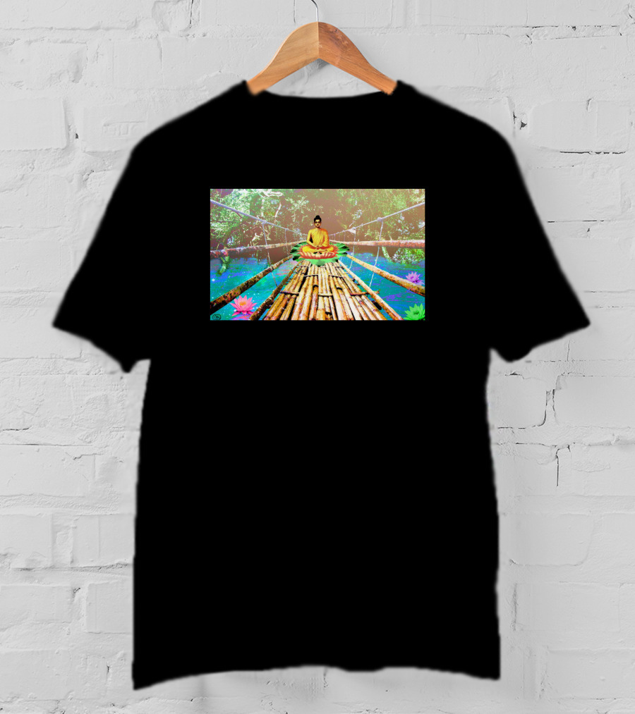 A Bridge To Buddha Meditation Over Serene Lotus Waters 170454 T-Shirt