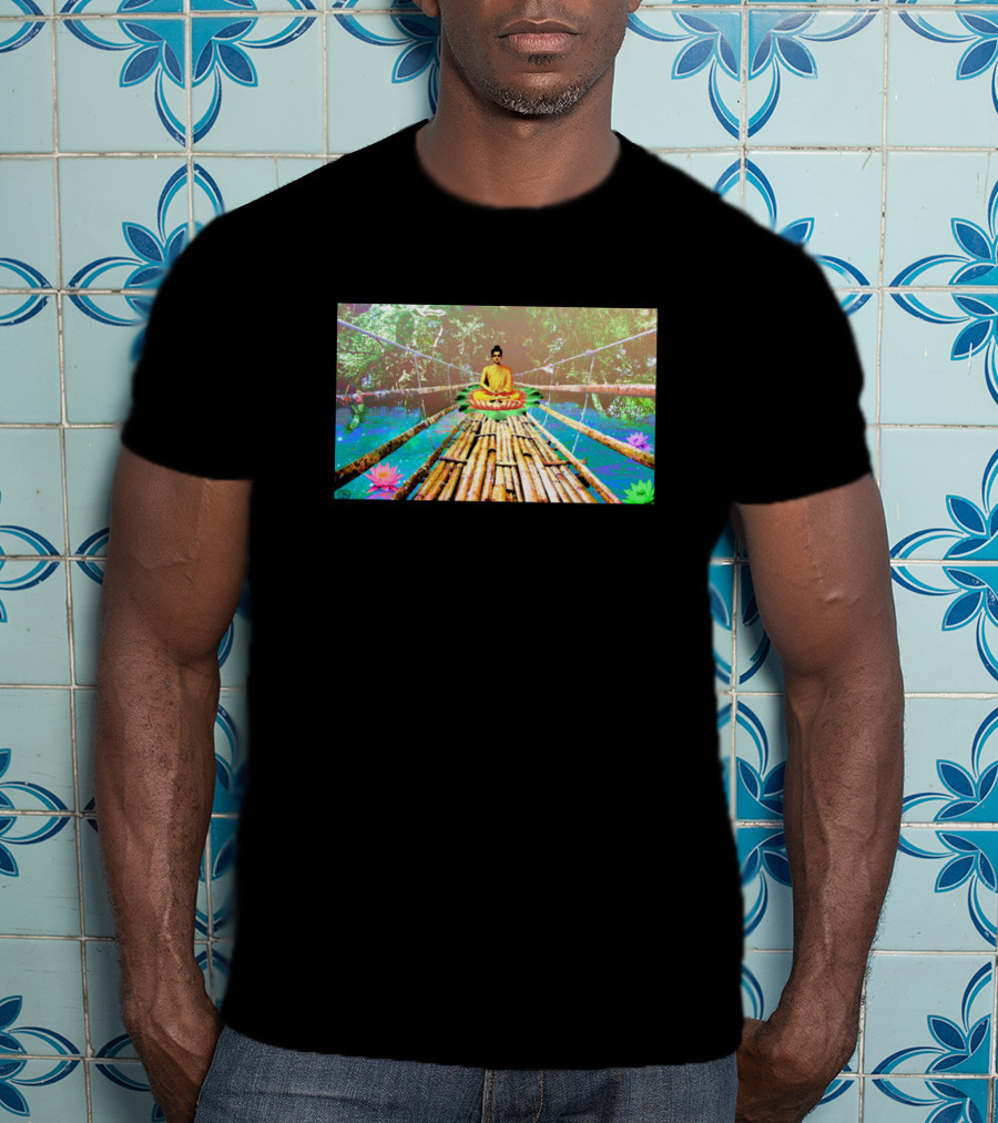 A Bridge To Buddha Meditation Over Serene Lotus Waters 170454 T-Shirt