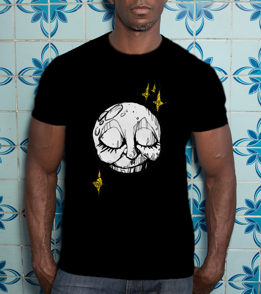 A Tired Old Moon 1545260 Sleepy Face Dripping Wax Surrounded By Twinkling Stars T-Shirt