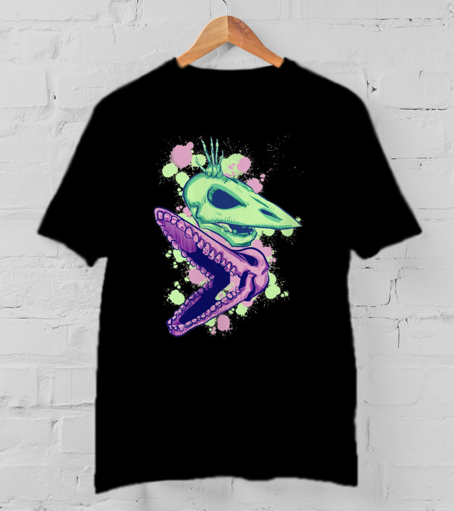 Adam And Barb Skulls Neon Splatter 658174 T-Shirt