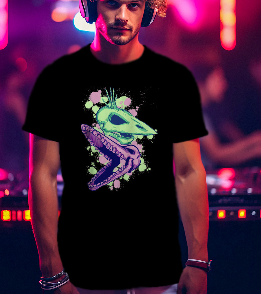 Adam And Barb Skulls Neon Splatter 658174 T-Shirt