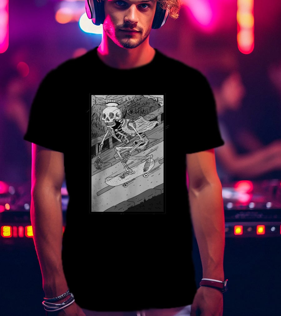 As Fast As You Can Skeleton Skateboarding 349048 T-Shirt