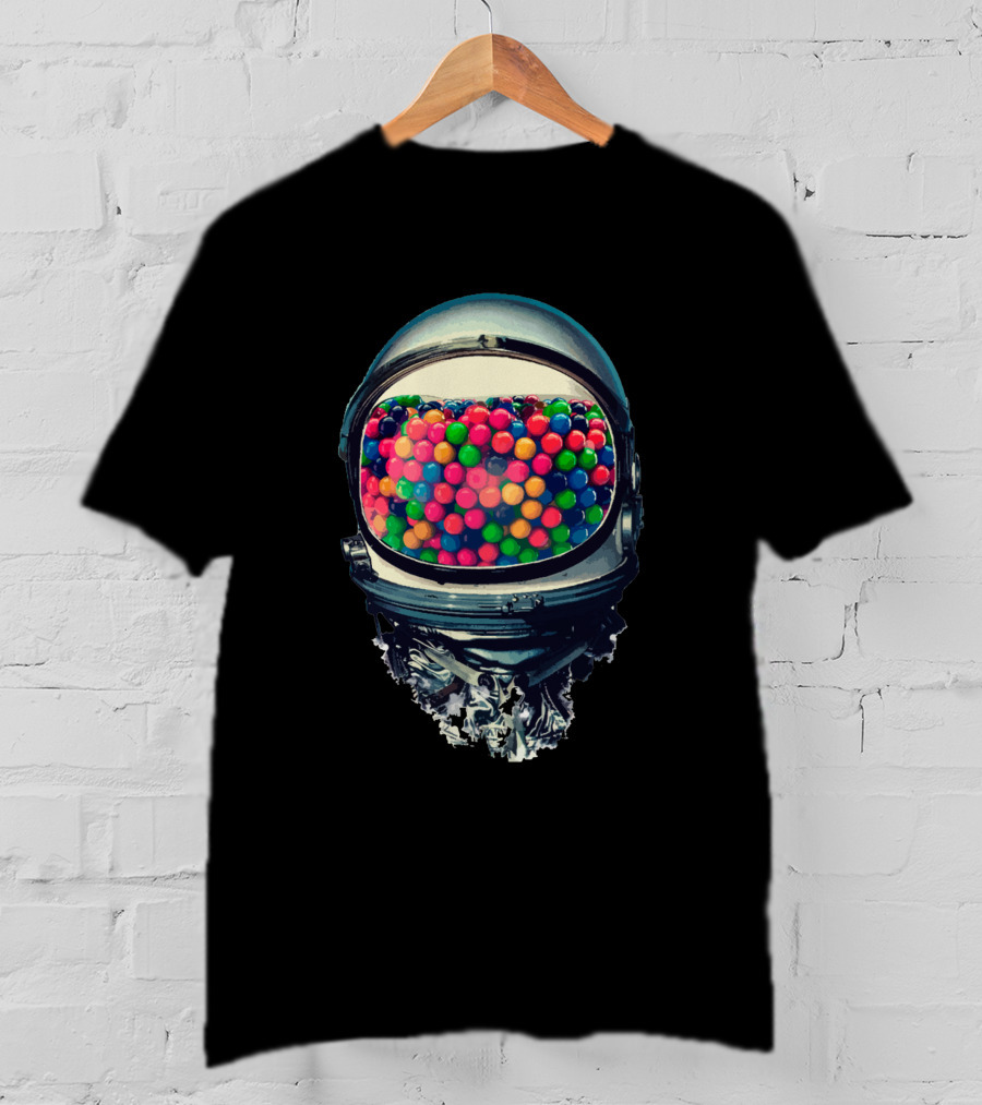 Astrogum 9339 Colorful Gumballs In Space Helmet T-Shirt