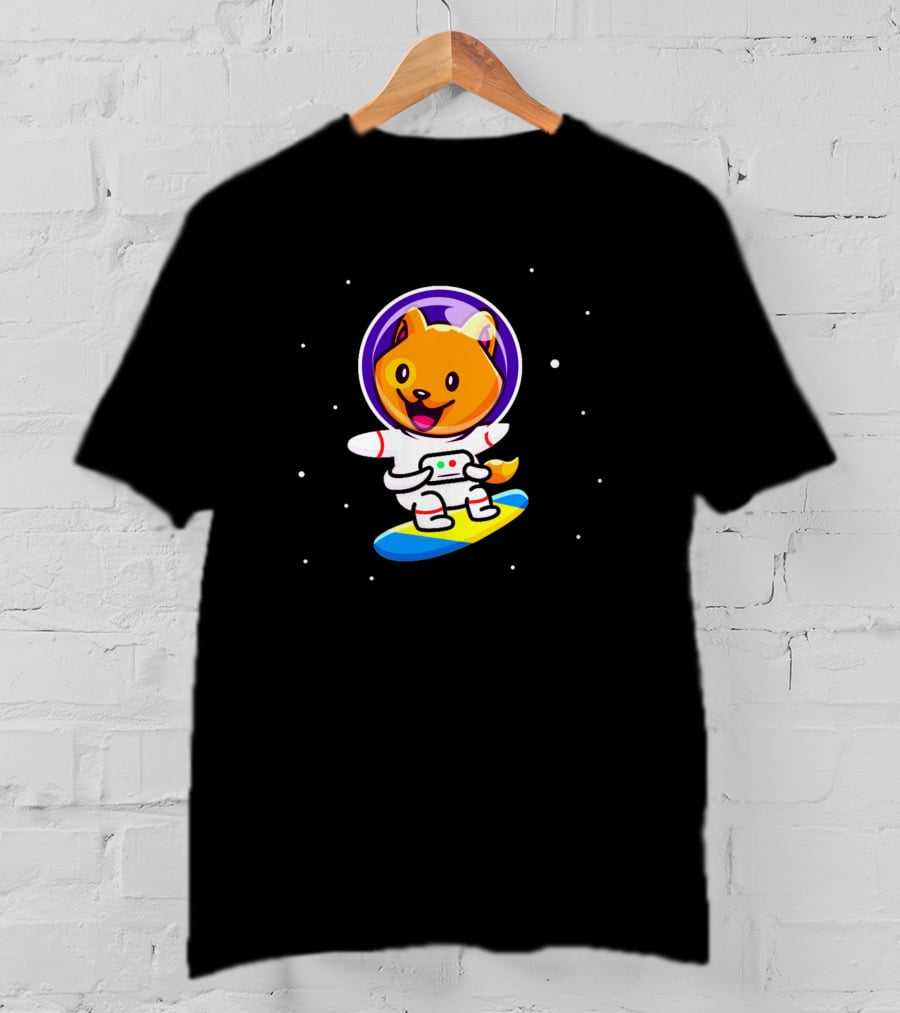 Astronomer 1392143 Space Dog Surfing In Outer Space T-Shirt