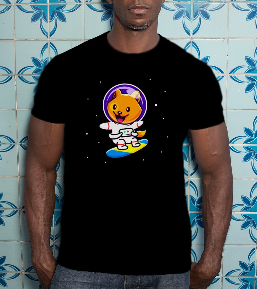 Astronomer 1392143 Space Dog Surfing In Outer Space T-Shirt