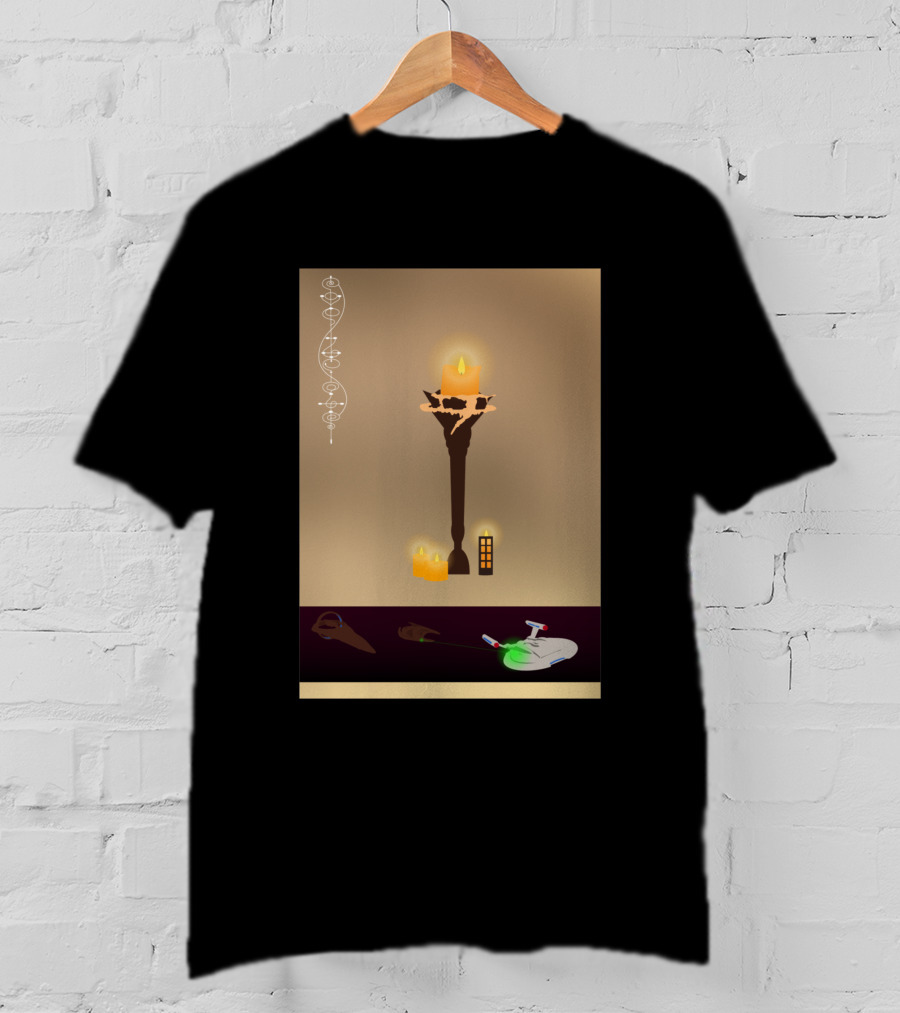 Awakening 1435225 Candlelight Mystery With Abstract Spiral And Tool Symbols T-Shirt