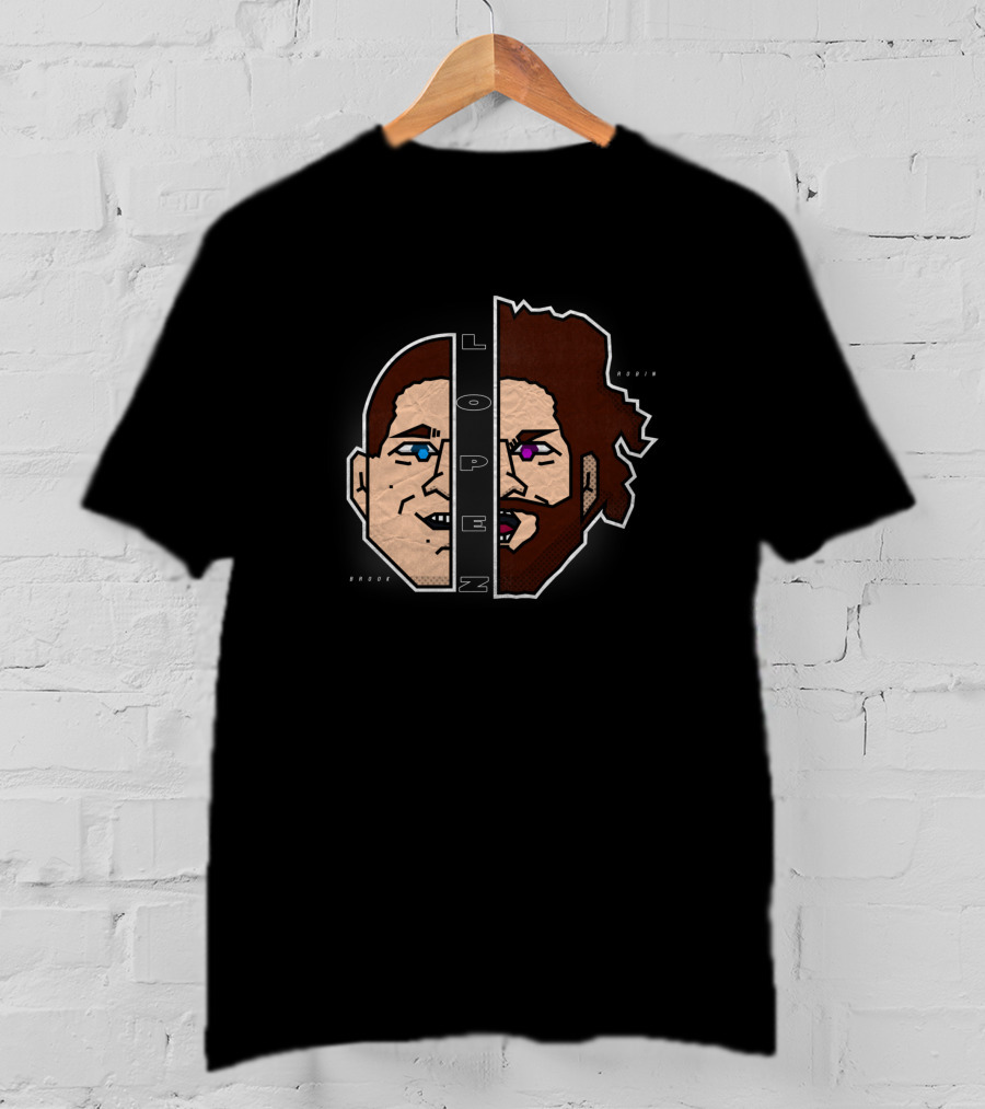 B R O E Z Lopez Face Split Brody Lopez Lopen T-Shirt