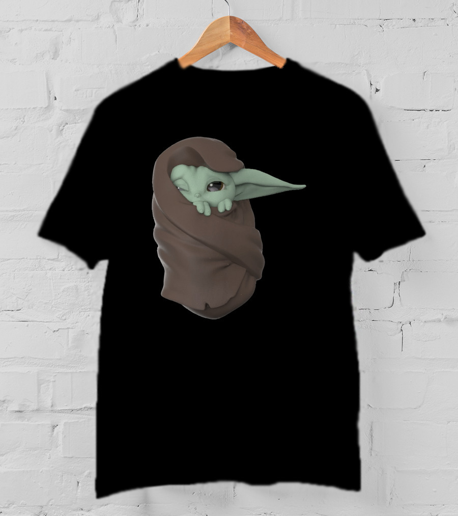 Baby Yoda Sleeping Wrapped In Blanket 1282908 T-Shirt