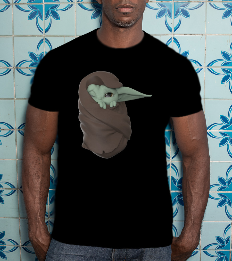 Baby Yoda Sleeping Wrapped In Blanket 1282908 T-Shirt