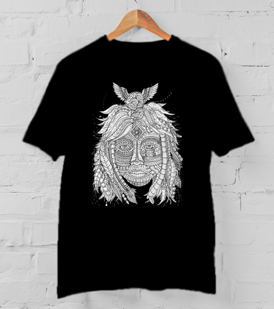 Back To The Roots 1041707 Intricate Nature Face With Animal Motif T-Shirt