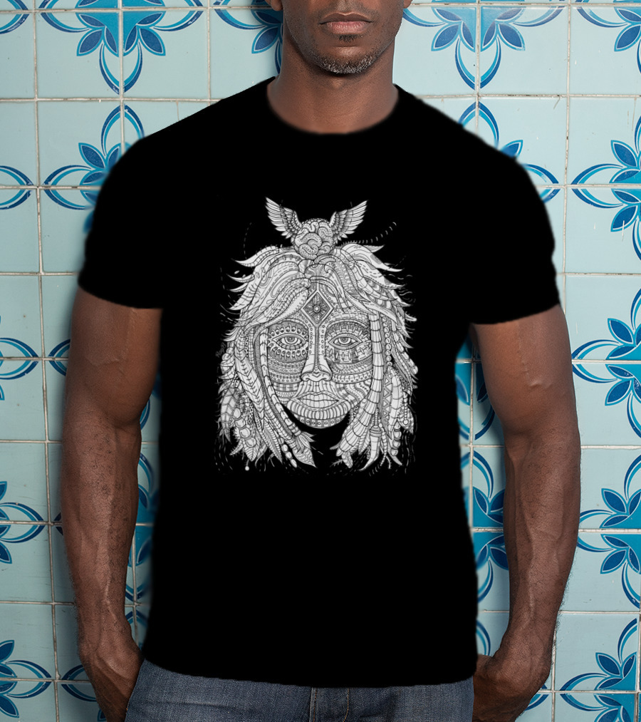 Back To The Roots 1041707 Intricate Nature Face With Animal Motif T-Shirt