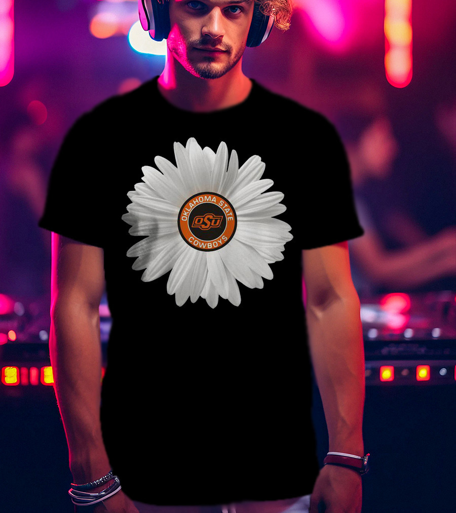 Oklahoma State Cowboys Fan Club Flower Emblem OSU T-Shirt