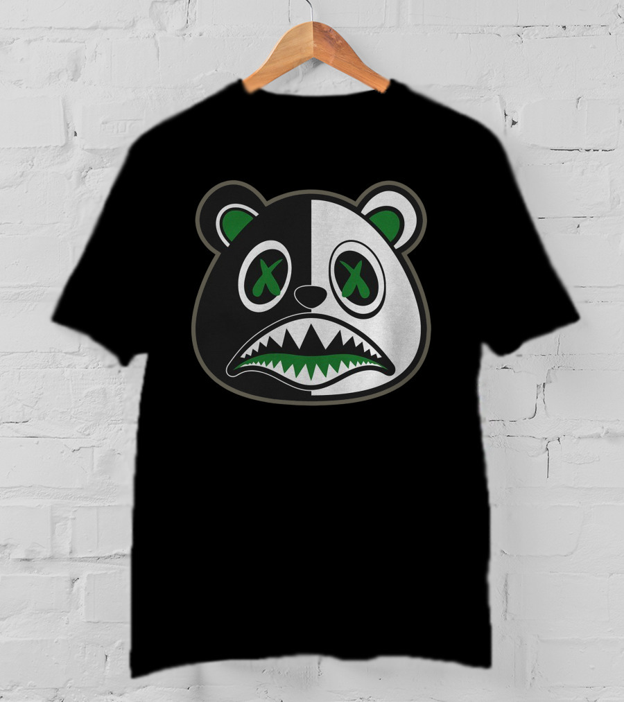 Lucky Green 13s Panda Split Face T-Shirt
