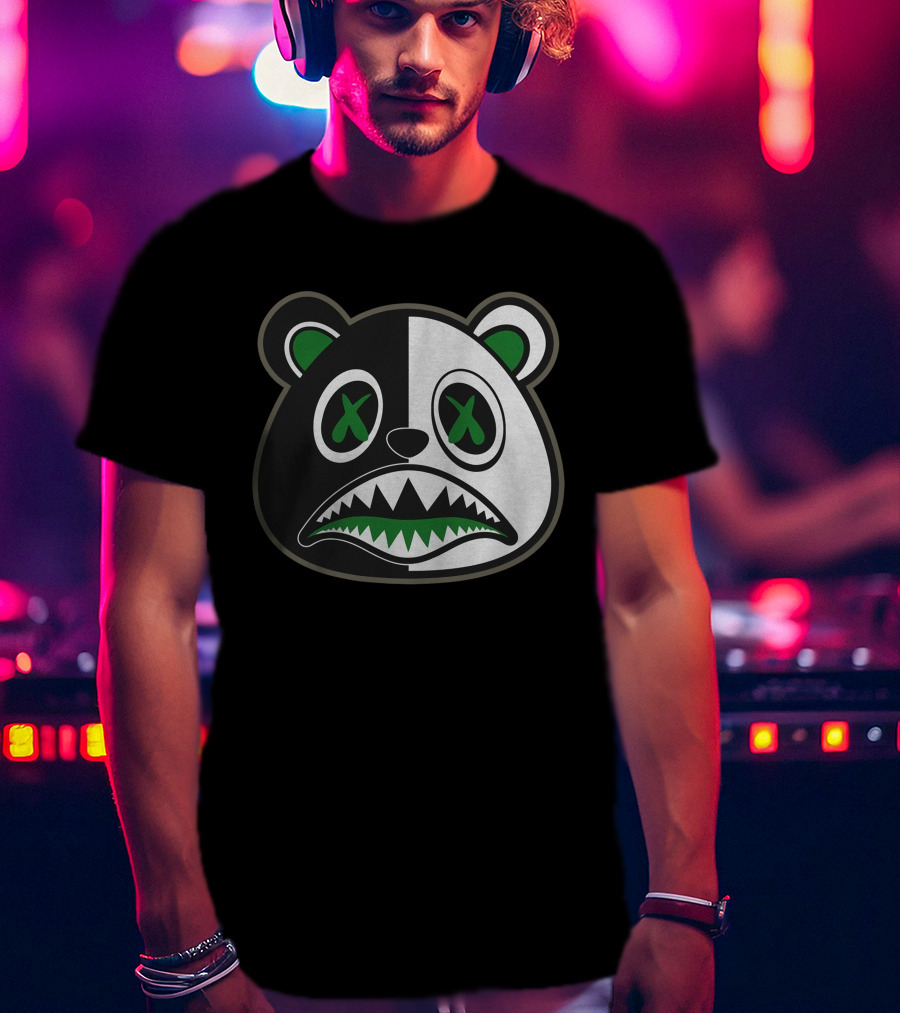 Lucky Green 13s Panda Split Face T-Shirt