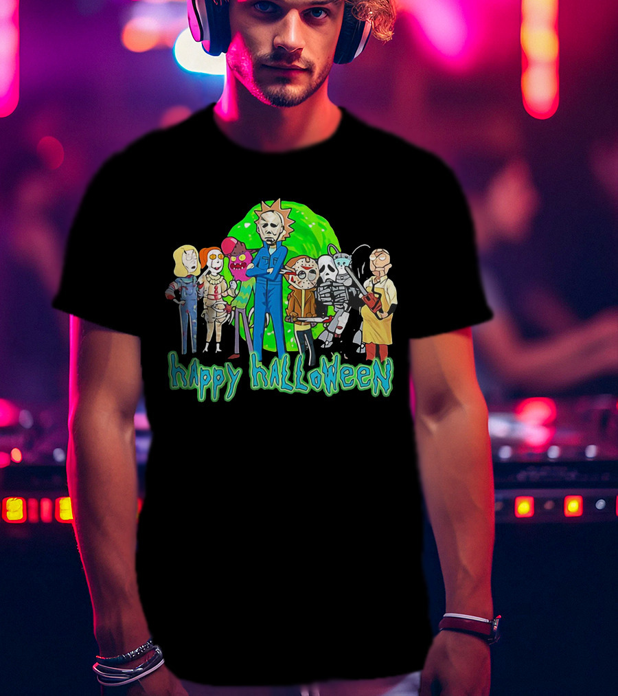 Happy Halloween Michael Myers Rick And Morty T-Shirt