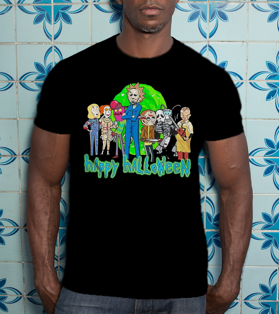 Happy Halloween Michael Myers Rick And Morty T-Shirt