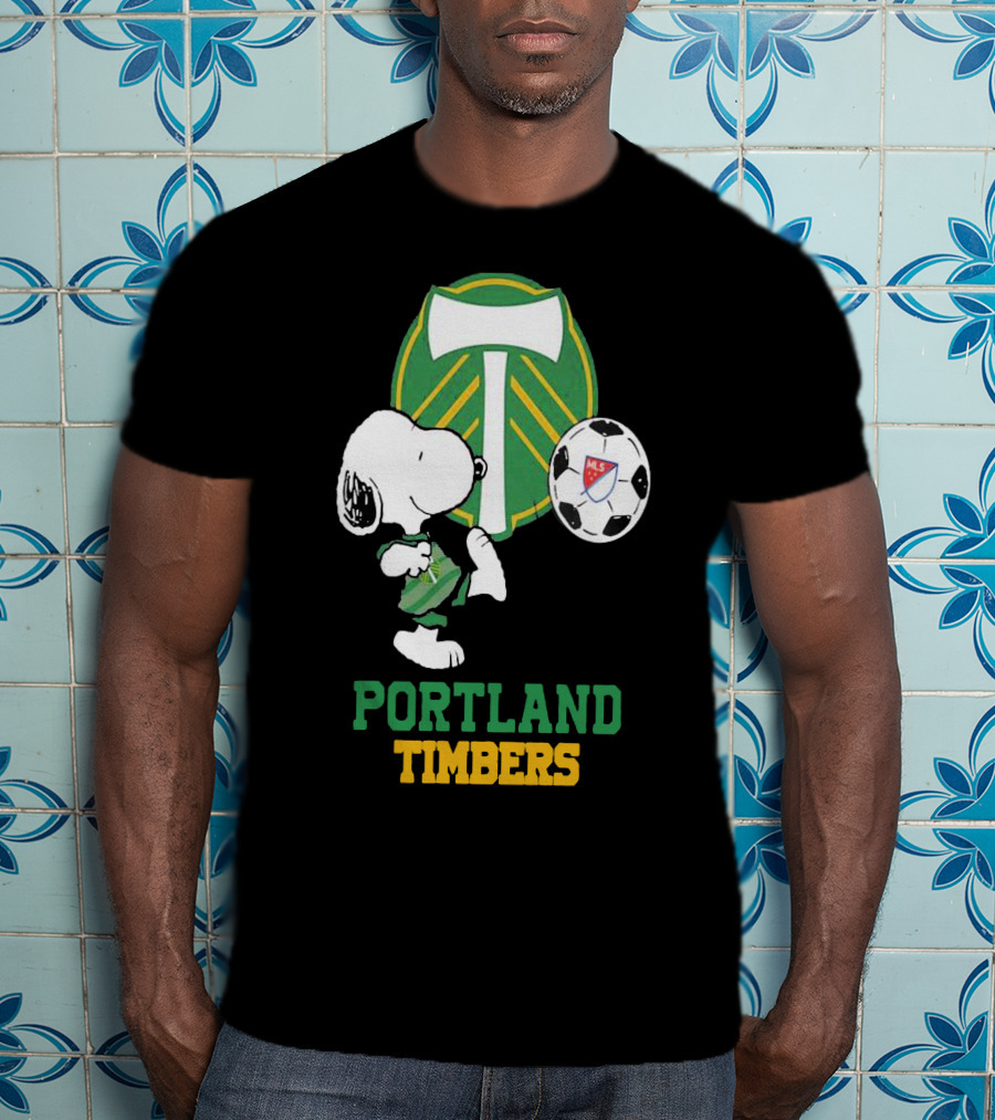Snoopy Portland Timbers MLS Soccer T-Shirt