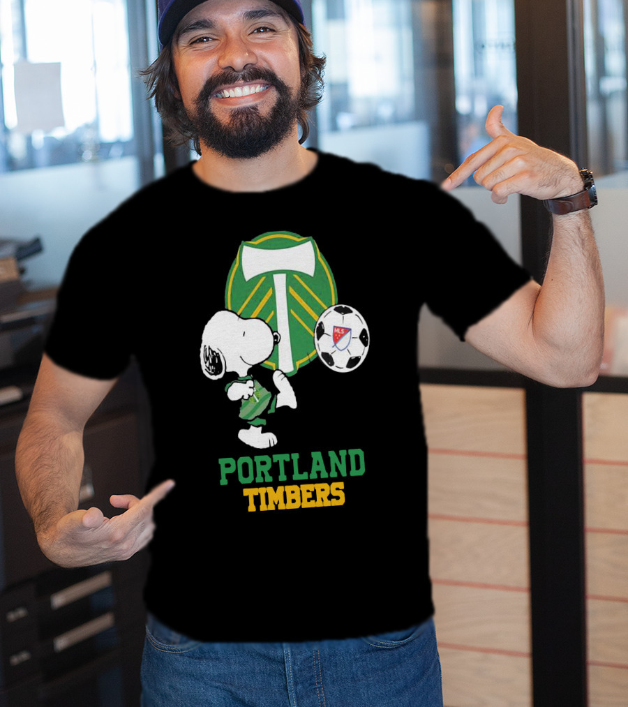 Snoopy Portland Timbers MLS Soccer T-Shirt