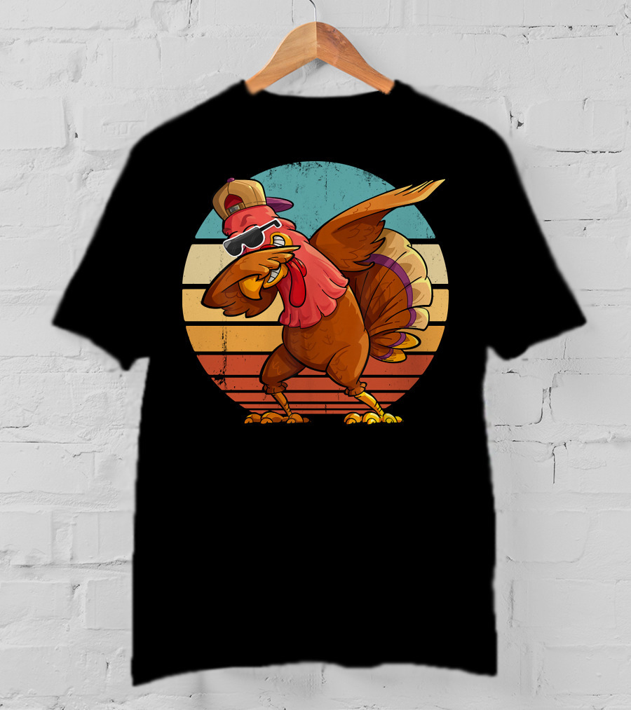 Thanksgiving Turkey Dabbing In Sunglasses And Hat T-Shirt