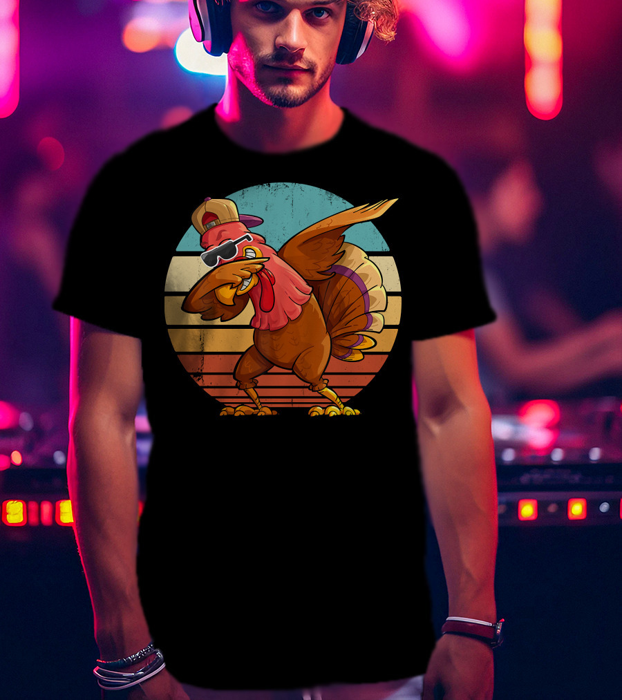 Thanksgiving Turkey Dabbing In Sunglasses And Hat T-Shirt