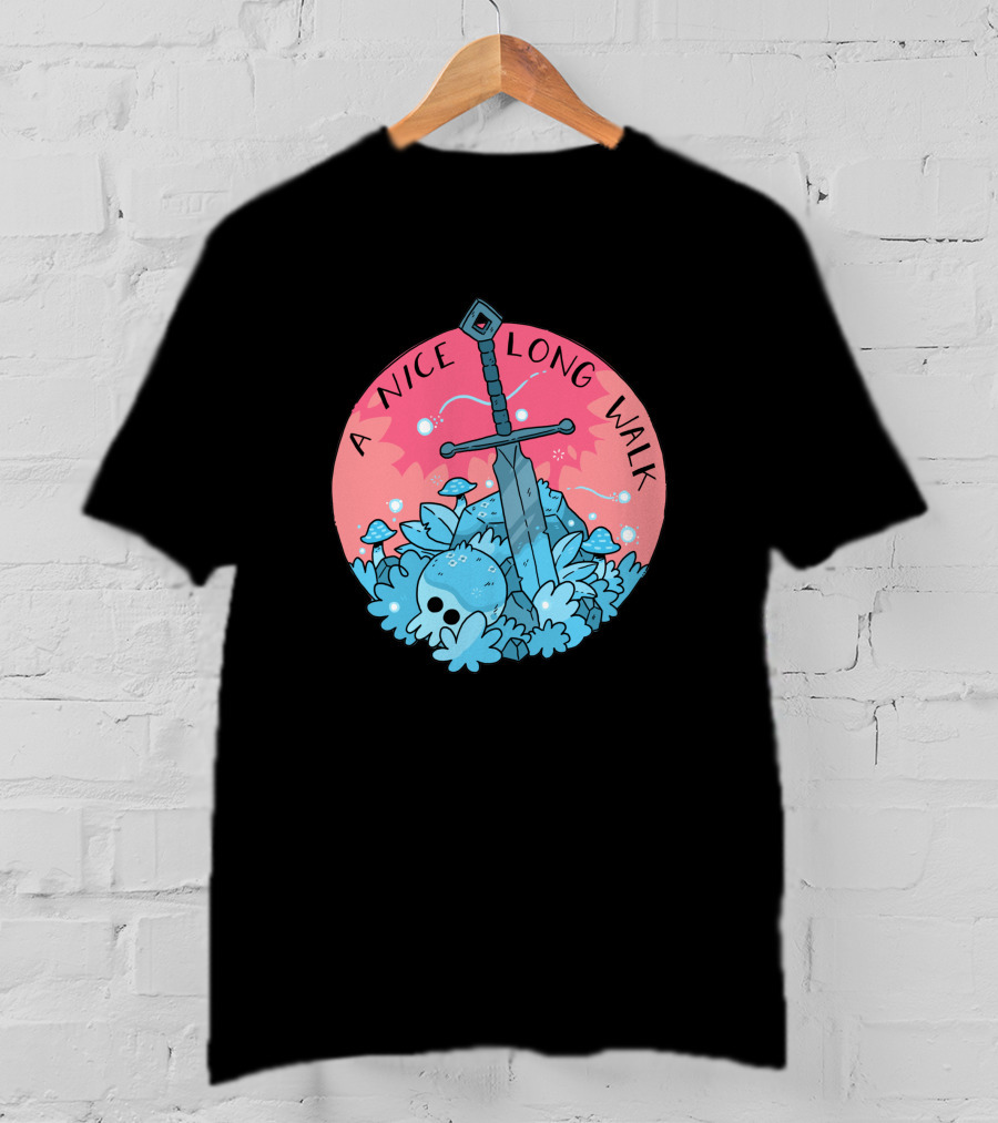 A Nice Long Walk Skull Sword And Mushrooms T-Shirt