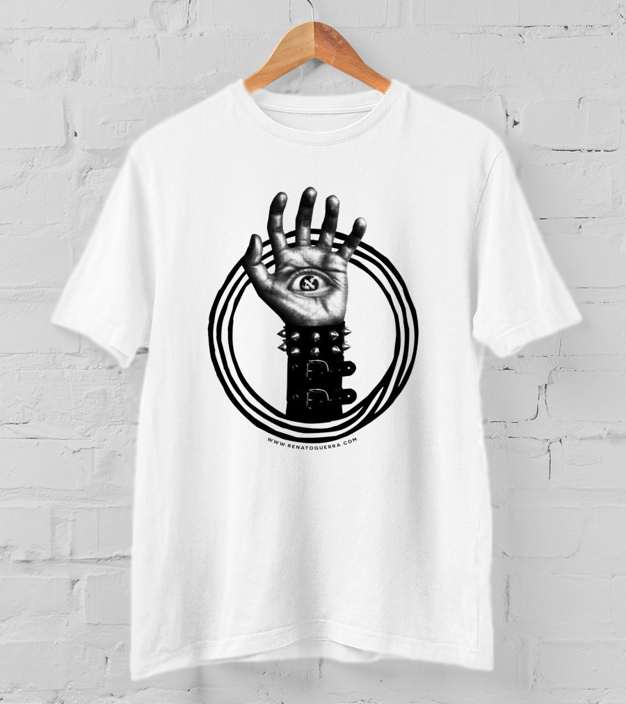 Aleph 83363 All Seeing Eye Hand With Spiked Wristband T-Shirt