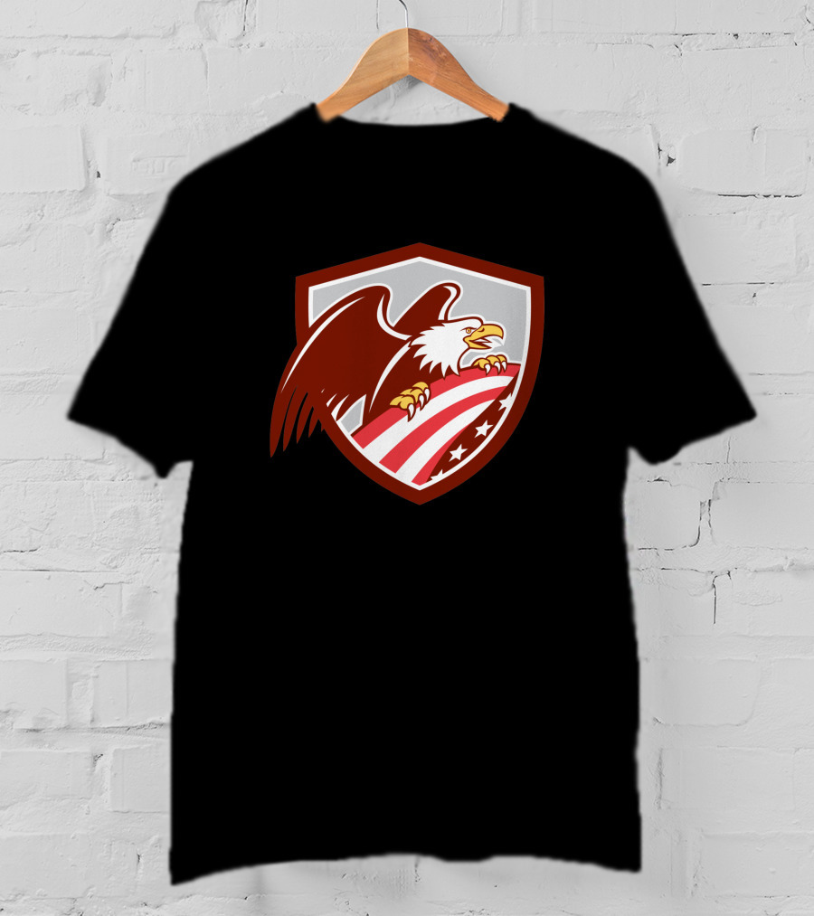 American Bald Eagle Shield With USA Flag T-Shirt