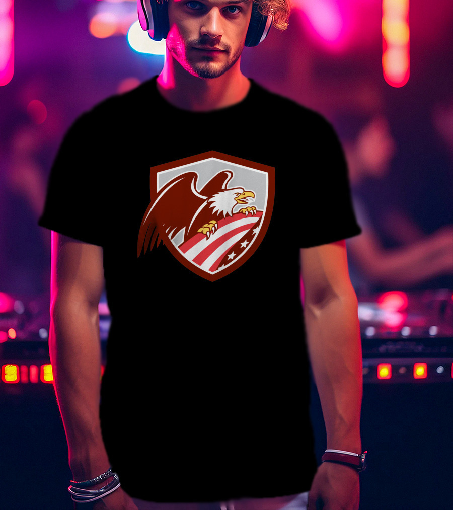 American Bald Eagle Shield With USA Flag T-Shirt