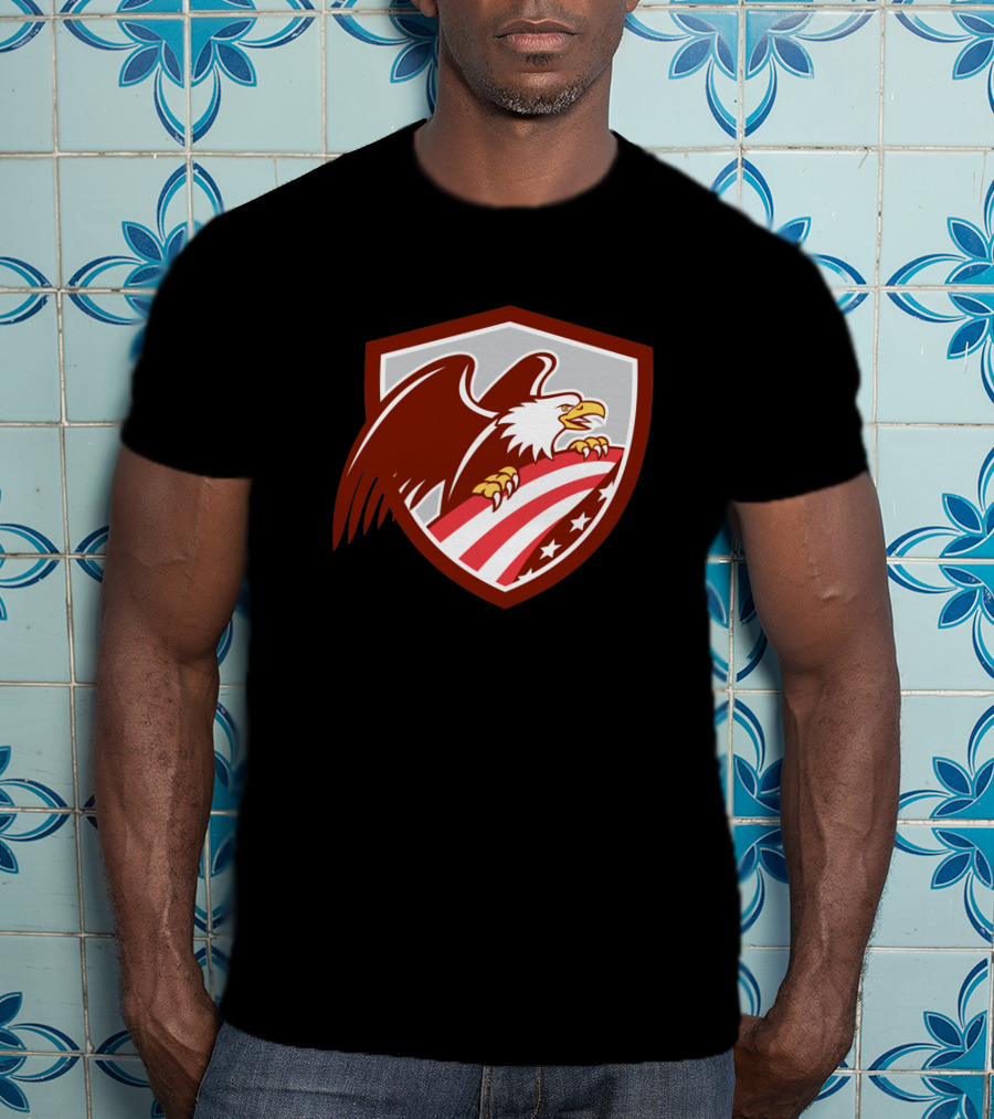 American Bald Eagle Shield With USA Flag T-Shirt
