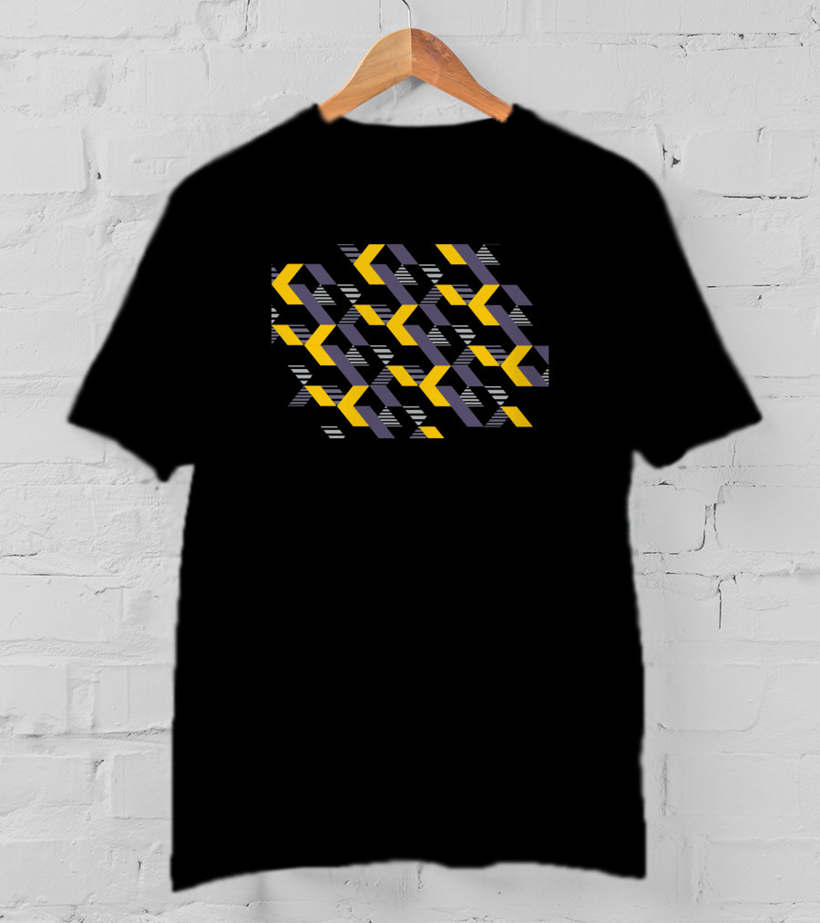Angular 1546243 Geometric Yellow And Gray T-Shirt